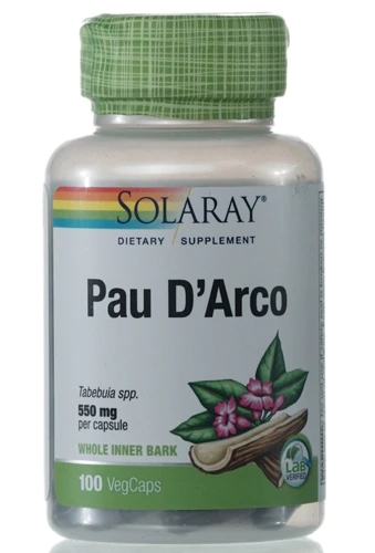Solaray Pau D'Arco 550 mg - 100 Cápsulas Veganas: Saúde e Bem-Estar Natural