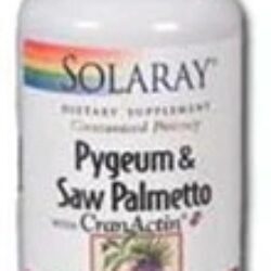 Solaray Pygeum e Saw Palmetto com CranActin® - 180 Cápsulas para Bem-Estar Masculino