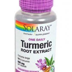 Solaray Cúrcuma 1 ao Dia: 600mg de Curcumina Pura - 30 Cápsulas Vegetarianas para Saúde e Bem-Estar