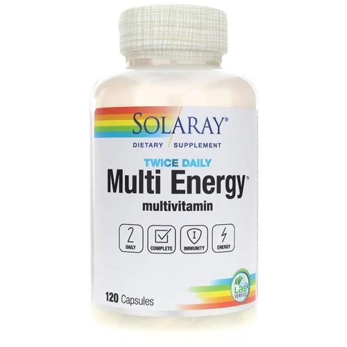 Solaray Twice Daily Multi Energy™ - Multivitamínico Completo com 120 Cápsulas para Mais Vitalidade
