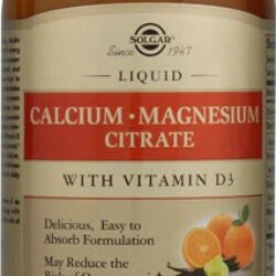 Solgar Cálcio Magnésio Citrato Líquido com Vitamina D3 Sabor Laranja Baunilha Natural - 473ml