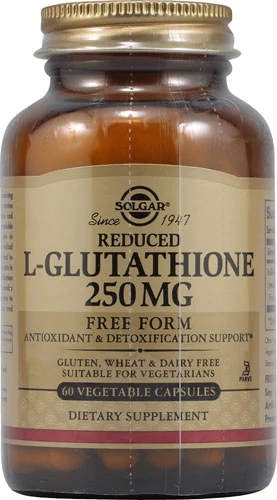Solgar L-Glutathione Reduzido 250mg - 60 Cápsulas Vegetais: Potencialize Sua Saúde Celular