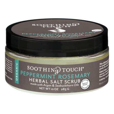 Soothing Touch Peppermint Rosemary Herbal Salt Scrub -- 10 oz