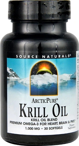Source Naturals ArcticPure® Krill Oil 1000mg - 30 Cápsulas: Saúde Cardíaca e Inflamação