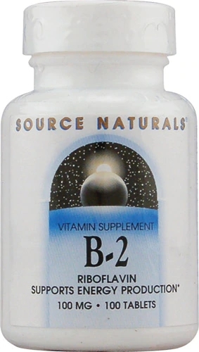 Source Naturals B-2 Riboflavina - 100mg por Dose - 100 Comprimidos - Essencial para Energia e Saúde Celular