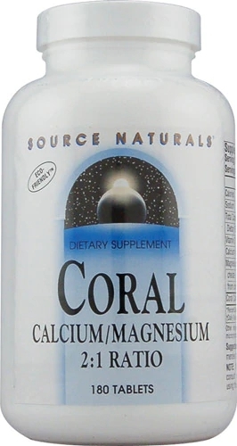 Source Naturals Coral Calcium Magnesium 180 Comprimidos - Saúde Óssea e Bem-Estar Completo
