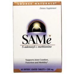 Source Naturals SAMe 200mg - 60 Comprimidos Revestidos - Suporte ao Humor e Bem-Estar Articular