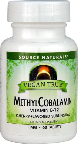 Source Naturals Vegan True™ Metilcobalamina 1 mg - 60 Comprimidos: Essencial para Energia e Saúde Neural