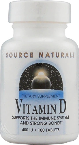 Source Naturals Vitamina D-3 400 UI - 100 Tabletes Essenciais para Ossos Fortes e Imunidade