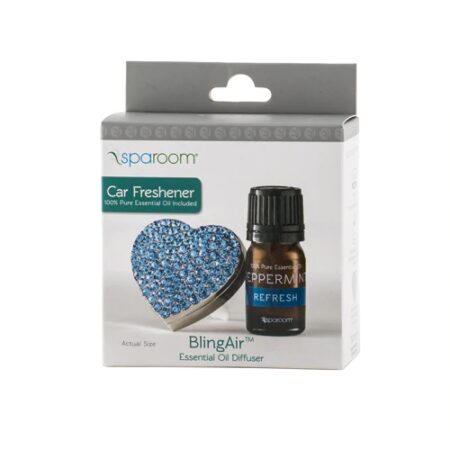 SpaRoom BlingAir Car Vent Clip Aromatherapy Diffuser and Peppermint Essential Oil - Blue -- 1 Set