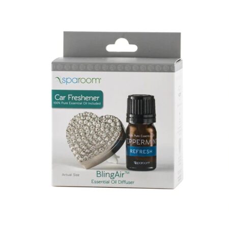 SpaRoom BlingAir Car Vent Clip Aromatherapy Diffuser and Peppermint Essential Oil - Silver -- 1 Set