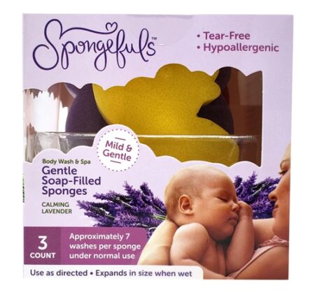 Spongefuls Gentle Soap Filled Sponges Calming Lavender -- 3 Sponges