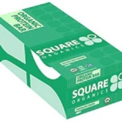 Barra de Proteína Square Organics Sem Glúten Revestida de Chocolate com Menta - 12 Barras (Aprox. 60g cada)