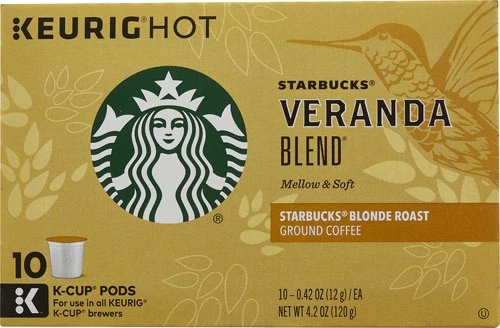 Café Starbucks Veranda Blend Torra Clara - 10 Cápsulas K-Cup (113g)