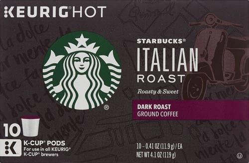 Café Torrado Intenso Starbucks Italian Roast - 10 Cápsulas K-Cup (Aprox. 100g)