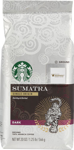 Café Torrado Escuro Starbucks Sumatra Moído - 566g - Origem Única