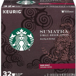 Starbucks Café Torra Escura Sumatra Grão Único - 32 Cápsulas K-Cup | 350g