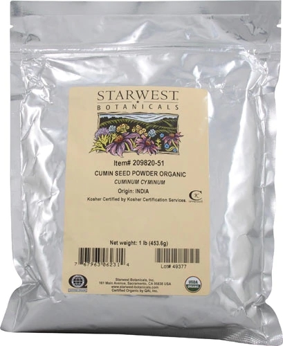 Cominho em Pó Orgânico Starwest Botanicals - 454g | Temperos Naturais e Puros