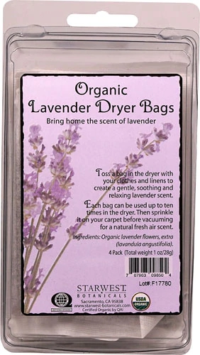 Starwest Botanicals Sacos Orgânicos para Secadora de Lavanda - 4 Sacos (28g)