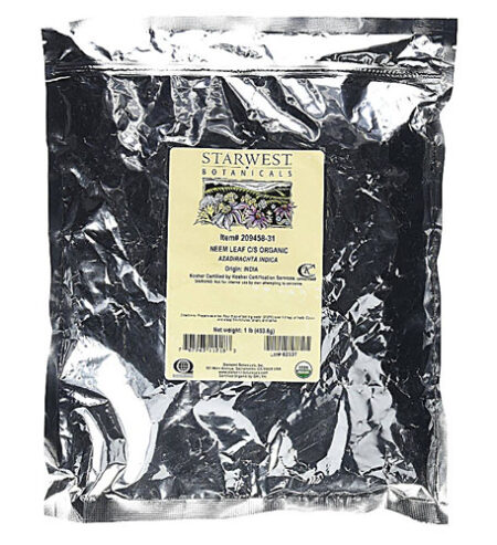 Starwest Botanicals Organic Neem Leaf Cut and Sifted -- 1 lb