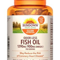 Sundown Naturals Ômega 3 de Peixe 1290mg - 60 Cápsulas Gelatinosas Sem Odor