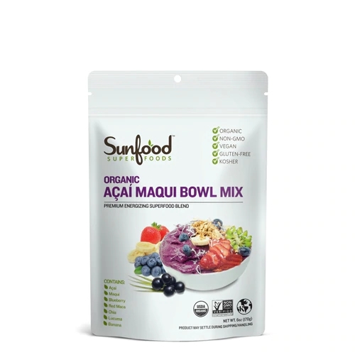 SunFood Açaí Orgânico Maqui Bowl Mix Sem Glúten - 170g: Energia e Nutrição para o Seu Dia