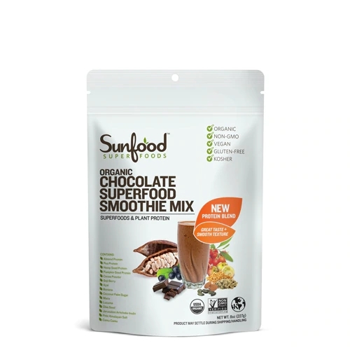 SunFood Chocolate Orgânico Superfood Smoothie Mix Sem Glúten - 227g