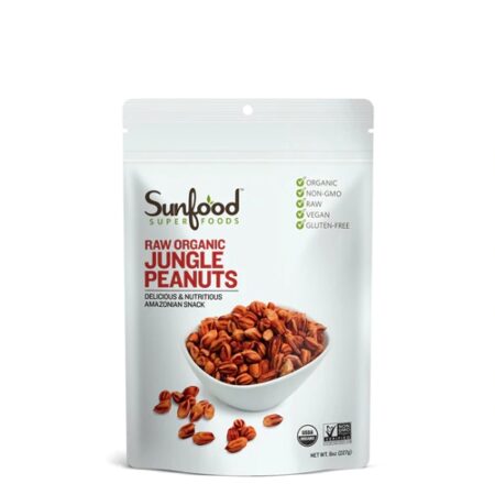 SunFood Raw Organic Jungle Peanuts -- 8 oz