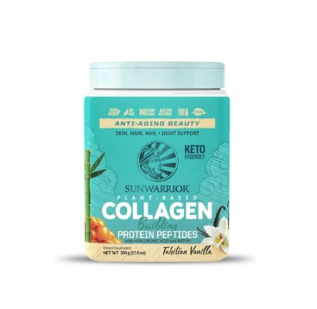 Sunwarrior Plant-Based Collagen Building Protein Peptides Tahitian Vanilla -- 17.6 oz