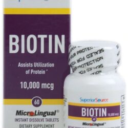 Biotina Superior Source 10000mcg - 60 Comprimidos de Dissolução Rápida | Saúde Capilar, Pele e Unhas