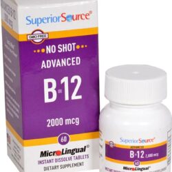 Superior Source B-12 2000 mcg - 60 Comprimidos MicroLingual® para Energia e Bem-Estar