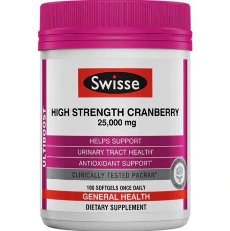 Swisse Ultiboost High Strength Cranberry Capsules -- 25000 mg - 100 Softgels