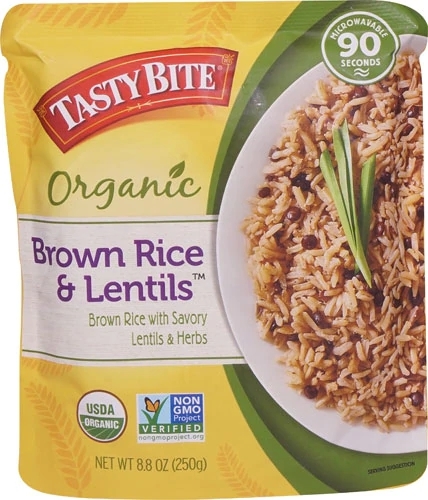 Arroz Integral e Lentilha Orgânico Tasty Bite Refeição Pronta Saudável 250g
