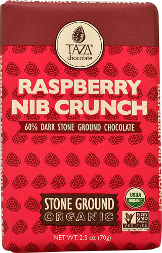 Barra de Chocolate Amargo Taza Stone Ground com Raspas de Framboesa - 70g