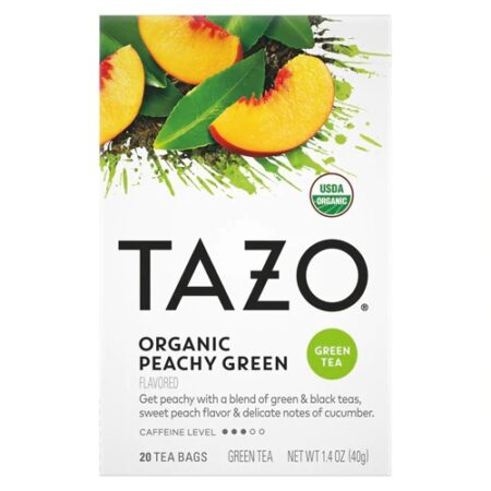 Tazo Organic Green & Black Tea Peachy Green -- 20 Tea Bags