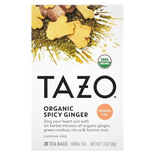 Chá Orgânico Tazo Spicy Ginger Herbal Infusion Sem Cafeína - 20 Sachês (28.4g)