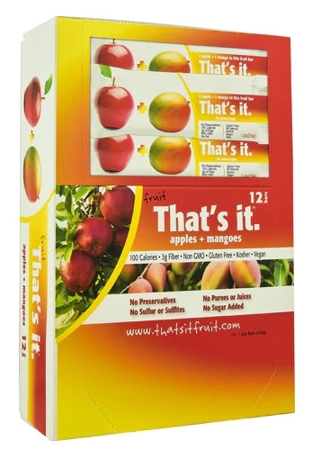 That's It Barra de Frutas Maçã e Manga - 12 Barras de 35g Cada (Total 420g)