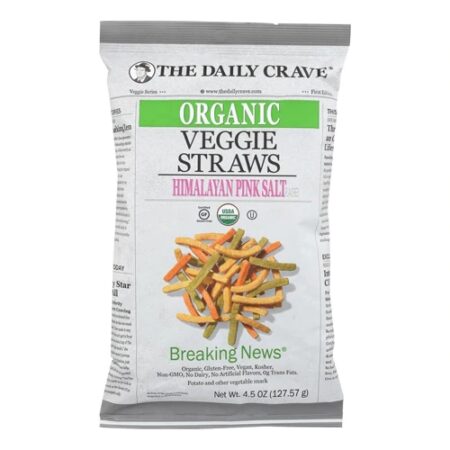 The Daily Crave Organic Veggie Straws Himalayan Pink Salt -- 4.5 oz