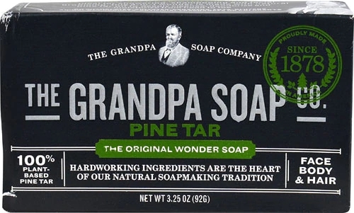 Sabonete em Barra Alcatrão de Pinho The Grandpa Soap Co Original 92g - Cuidado 3 em 1 Corpo, Rosto e Cabelo