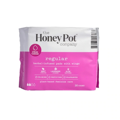 Absorventes para Menstruação The Honey Pot com Abas - 20 Unidades (Aprox. 30g)