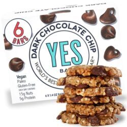 The YES Bar Barra Vegana Sem Glúten Chocolate Amargo - 6 Unidades (Aprox. 240g)