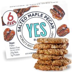 The YES Bar Vegana Sem Glúten Salgado Maple Pecan - 6 Barras (Aprox. 240g)