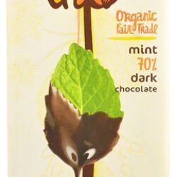 Theo Chocolate Barra de Chocolate Amargo Orgânico 70% Cacau com Menta - 85g