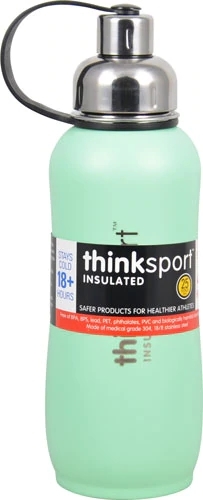 Garrafa Térmica Esportiva Thinksport Revestida Verde Menta 739ml - Livre de BPA