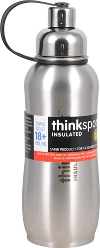Garrafa Térmica Thinksport Prata 739ml: Hidratação Pura e Bem-Estar Duradouro