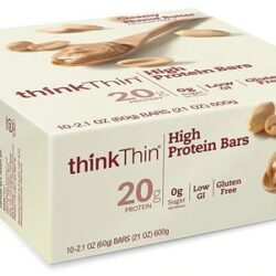 Barra de Proteína thinkThin Creamy Peanut Butter - 10 Barras (Aprox. 50g cada)