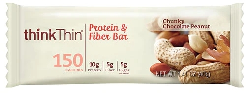 Barra ThinkThin Lean Protein & Fiber Chunky Chocolate Peanut 40g - Nutrição e Sabor Incríveis