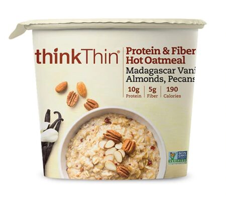 thinkThin Single Serve Oatmeal Madagascar Vanilla Almonds Pecans -- 1.76 oz