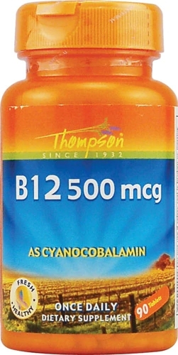 Thompson B12 Vitamina 500mcg - 90 Tablets: Energia e Vitalidade Essenciais