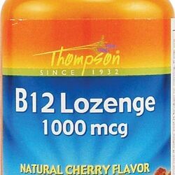 Thompson B12 Lozenge Sabor Cereja - 1000mcg - 30 Pastilhas: Potencialize sua Energia e Bem-Estar